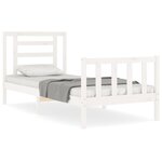 vidaXL Cadre de lit sans matelas blanc bois de pin massif