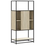 vidaXL Buffet haut chêne sonoma 68x35x139 cm bois d'ingénierie métal