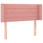 vidaXL Tête de lit à LED Rose 93x16x78/88 cm Velours