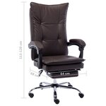 vidaXL Chaise de bureau Marron Similicuir