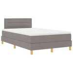 vidaXL Lit à ressorts avec matelas Taupe 120 x 190 cm tissu