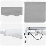 vidaXL Auvent Rétractable Gris clair 500 × 300 cm Tissu et Métal