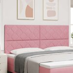 vidaXL Tête de lit Montage mural Géométrique Rose 200 cm Velours