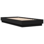 vidaXL Cadre de lit sans matelas avec lumières LED noir 100x200 cm