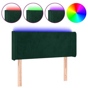 vidaXL Tête de lit à LED Vert foncé 103x16x78/88 cm Velours
