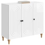 vidaXL Buffet Blanc brillant 89 x 34 5 x 80 cm Bois d'ingénierie