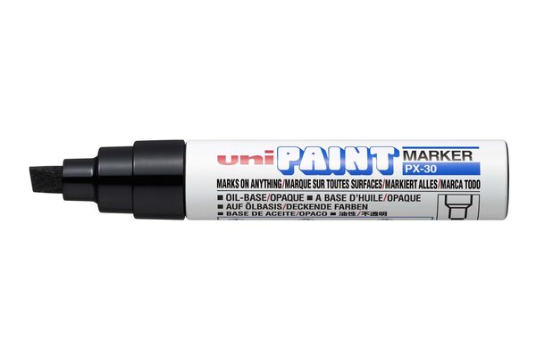 Marqueur PAINT Marker PX30 Pointe biseautée large 4 - 8 5mm Noir UNI-BALL