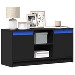 vidaXL Meuble TV avec LED noir 100x34x50 cm bois d'ingénierie