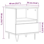 vidaXL Table de chevet vieux bois 40x35x50 cm bois d’ingénierie