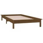 vidaXL Cadre de lit à LED sans matelas 75x190 cm bois massif