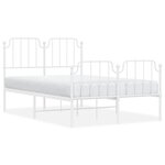 vidaXL Cadre de lit métal avec tête de lit/pied de lit blanc 120x190cm