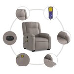 vidaXL Fauteuil inclinable de massage électrique Taupe Tissu