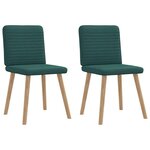 vidaXL Chaises à manger lot de 2 vert foncé tissu