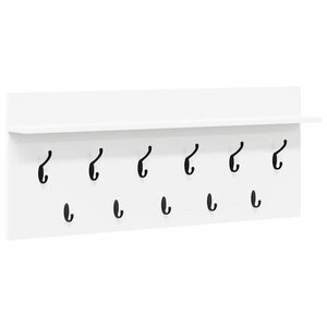 vidaXL Porte-manteau mural avec étagère Blanc Bois d'ingénierie