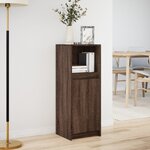 vidaXL Buffet avec LED chêne marron 38x34x100 cm bois d'ingénierie