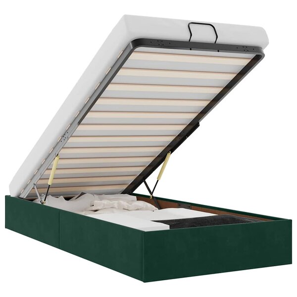 vidaXL Cadre de lit ottoman sans matelas vert foncé 80x200 cm velours