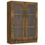 vidaXL Armoire à vitrine Chêne fumé 82 5x30 5x115 cm Bois d'ingénierie