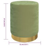 vidaXL Tabouret de rangement rond Vert moutarde Velours 31 x 37 cm