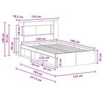 vidaXL Cadre de lit avec rangement Bois ancien 120 x 190 cm