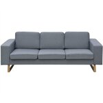 vidaXL Canapé avec 3 places tissu gris clair