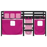 vidaXL Lit mezzanine enfants avec rideaux sans matelas rose 90x190 cm