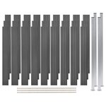 vidaXL Ensemble de clôture WPC 3 Carré 526x187 cm Gris