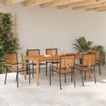Ensemble de salle à manger de jardin 7 pièces vidaXL en poly rotin noir acacia