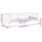 vidaXL Lit de jour gris clair 80x200 cm velours