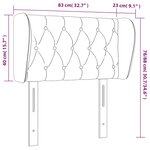vidaXL Tête de lit avec oreilles Noir 83x23x78/88 cm Velours
