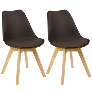 Chaises de cuisine salle à manger 2 pièces marron 19_0000548