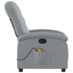 vidaXL Fauteuil inclinable de massage gris clair tissu