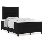 vidaXL Lit à sommier avec matelas noir 120x200 cm en tissu