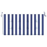 vidaXL Coussin de banc de jardin rayures bleues et blanches 120x50x4cm