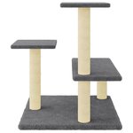 vidaXL Arbre à chat avec griffoirs en sisal Gris foncé 61 cm