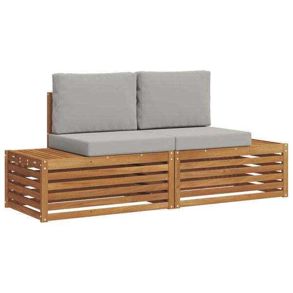 vidaXL 2 pc Ensemble de canapés d'extérieur Gris Naturel et Clair