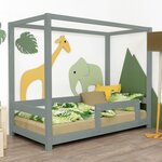 Lit cabane enfant BUNKY 140 x 200 vert sauge