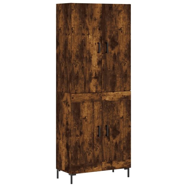 vidaXL Buffet haut Chêne fumé 69 5x34x180 cm Bois d'ingénierie