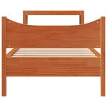 vidaXL Cadre de lit avec tête de lit cire marron 75x190 cm bois de pin