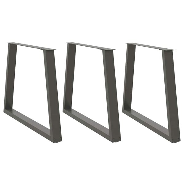 vidaXL Pieds de table à manger en forme de V 3 pièces Anthracite 90 x (72-73 3) cm Acier