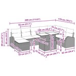 vidaXL Ensemble de canapé de jardin 9 Pièces Marron Poly rotin