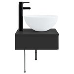 vidaXL Basin de lavage mural Noir 40 x 41 x 40 5 cm Bois d'ingénierie