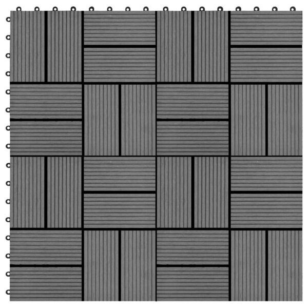 vidaXL Carreau de terrasse 11 Pièces WPC 30 x 30 cm 1 m² Gris