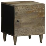 vidaXL Tables chevet 2 Pièces gris clair 40x33x46 cm bois manguier solide