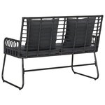 vidaXL Banc de jardin Noir et anthracite Rattan synthétique acier