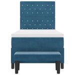 vidaXL Lit à ressorts avec tête de lit Bleu foncé 190 x 90 cm Velours