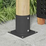 vidaXL Ancre ronde au sol 4 Pièces Anthracite 18 x 18 x 15 cm métal