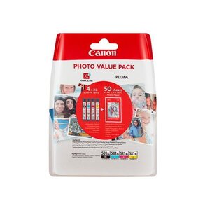 Cartouche d'encre originale cli-581xl 4 couleurs ncmj + papier canon