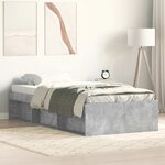 vidaXL Cadre de lit sans matelas gris béton 100x200 cm