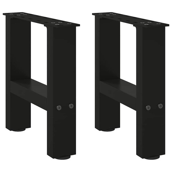 vidaXL Pieds de table basse Noir 2 pièces 40 x (30-31) cm Acier
