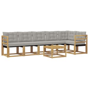 vidaXL Ensemble de canapés d'extérieur 7 pc Blanc et gris clair
